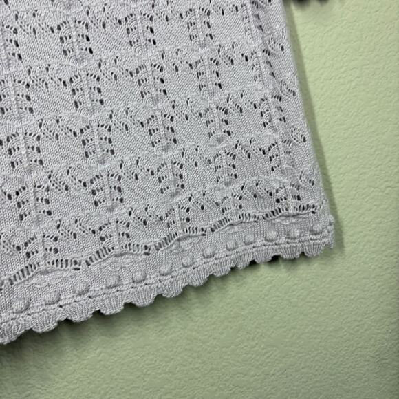 By Anthropologie Size Small Crochet Top Blouse Purple Lavendar Cotton - Picture 6 of 9